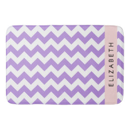Paarse zigzag, Paarse Chevron, Jouw naam Badmat