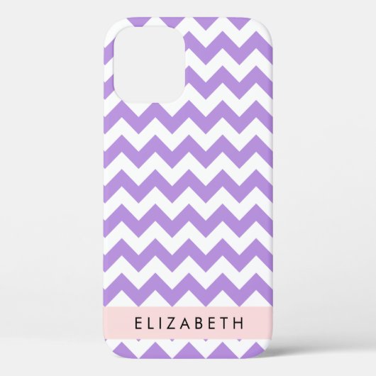 Paarse zigzag, Paarse Chevron, Jouw naam Case-Mate iPhone Case (Achterkant)