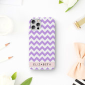 Paarse zigzag, Paarse Chevron, Jouw naam Case-Mate iPhone Case