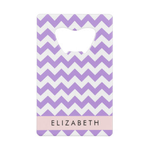 Paarse zigzag, Paarse Chevron, Jouw naam Creditkaart Flessenopener