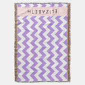 Paarse zigzag, Paarse Chevron, Jouw naam Deken (Voorkant Verticaal)