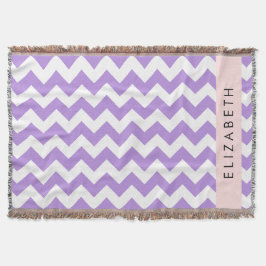 Paarse zigzag, Paarse Chevron, Jouw naam Deken