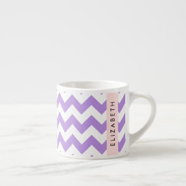 Paarse zigzag, Paarse Chevron, Jouw naam Espresso Kop