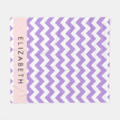 Paarse zigzag, Paarse Chevron, Jouw naam Fleece Deken (Voorkant (Horizontaal))