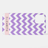 Paarse zigzag, Paarse Chevron, Jouw naam iPhone Hoesje (Achterkant horizontaal)