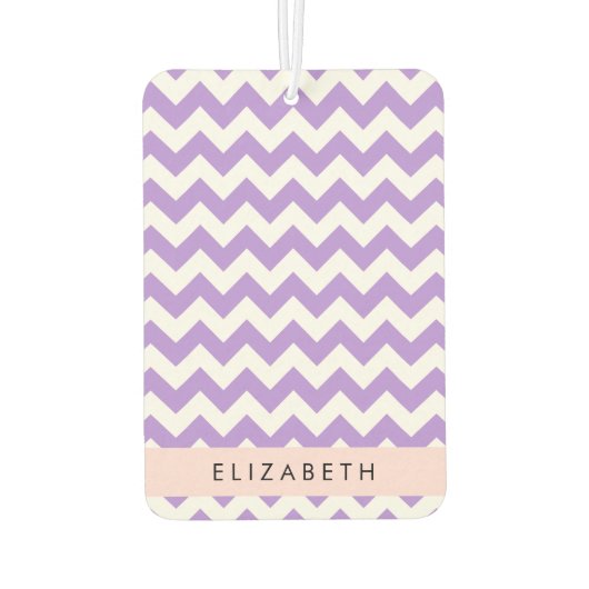Paarse zigzag, Paarse Chevron, Jouw naam Luchtverfrisser (Achterkant)