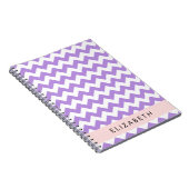 Paarse zigzag, Paarse Chevron, Jouw naam Notitieboek (Rechterzijde)