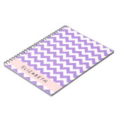 Paarse zigzag, Paarse Chevron, Jouw naam Notitieboek (Linkerzijde)