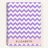 Paarse zigzag, Paarse Chevron, Jouw naam Notitieboek (Voorkant)