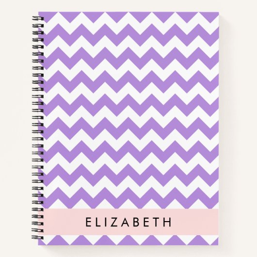 Paarse zigzag, Paarse Chevron, Jouw naam Notitieboek (Voorkant)