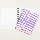 Paarse zigzag, Paarse Chevron, Jouw naam Planner (Display)