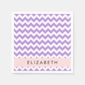 Paarse zigzag, Paarse Chevron, Jouw naam Servet (Voorkant)