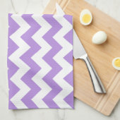 Paarse zigzag, Paarse Chevron, Jouw naam Theedoek (Quarter Fold)