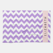 Paarse zigzag, Paarse Chevron, Jouw naam Theedoek (Horizontaal)