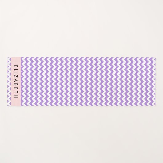 Paarse zigzag, Paarse Chevron, Jouw naam Yogamat (Voorkant (horizontaal))