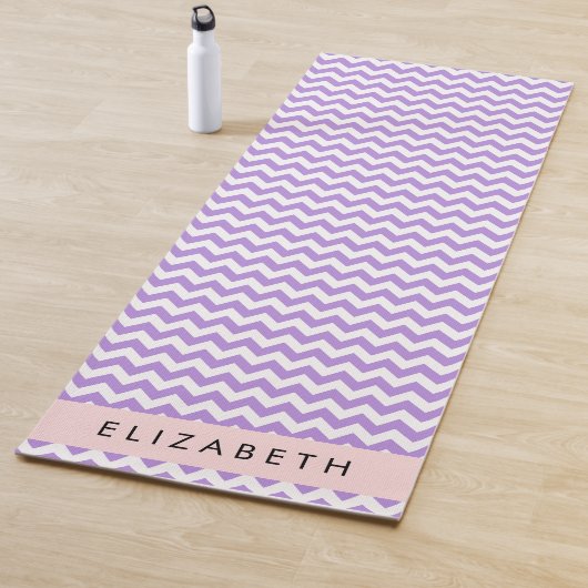Paarse zigzag, Paarse Chevron, Jouw naam Yogamat (In situ)