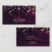 Paarse Zijde en gouden Zalon Verwijs een vriend Aanbevelingskaartje (Voorkant / Achterkant)