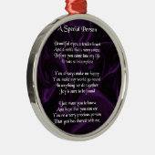 Paarse zijde - Speciaal gedicht Metalen Ornament (Rechts)