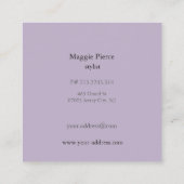 Paarse zijde vierkant Visitekaartje (Achterkant)