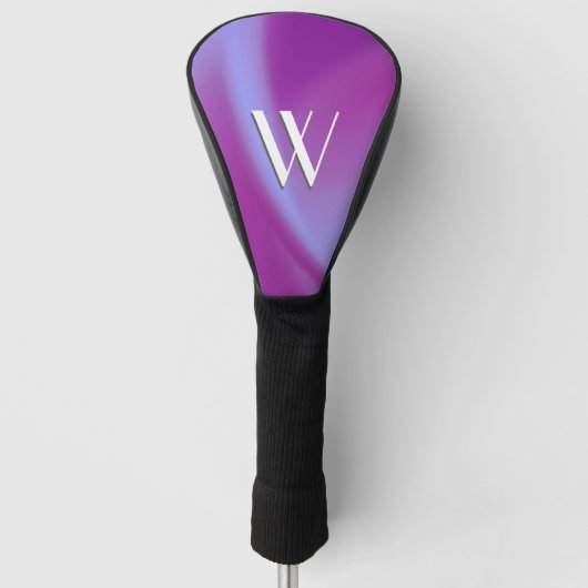 Paarse Zijden Initieel Golfheadcover (Voorkant)