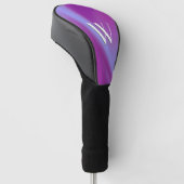 Paarse Zijden Initieel Golfheadcover (Schuin)