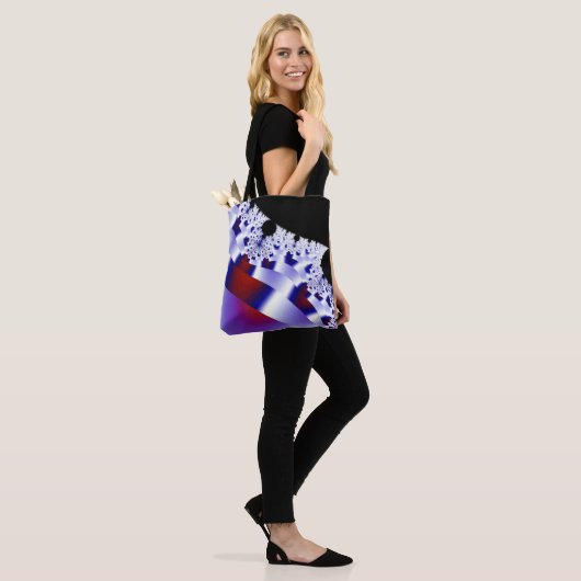 Paarse Zijden Lintjes Tote Bag (Op model)