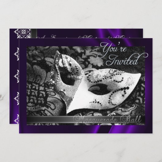 Paarse-zijderoute-Masquerade-oproep Kaart (Voorkant / Achterkant)