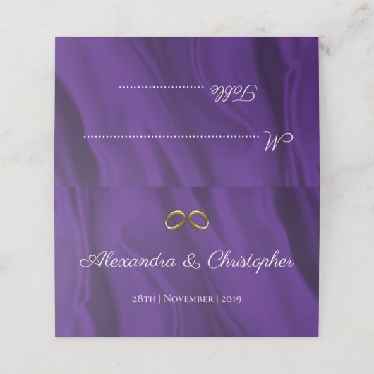 Paarse zijderoute plaatskaartje (Buitenkant ongevouwen)