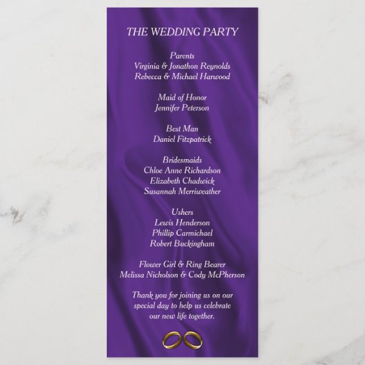 Paarse zijderoute programmakaart (Achterkant)