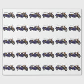 Paarse zijspan motor illustratie cadeaupapier (Vlak)