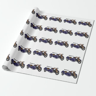 Paarse zijspan motor illustratie cadeaupapier