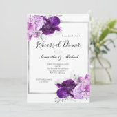 Paarse zilver Elegant repesial Dinner Kaart (Staand voorkant)