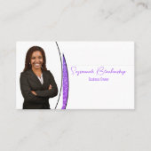 Paarse zilver faux glitter professionele foto visitekaartje (Voorkant)