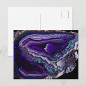 Paarse zilver Gemstone Acrylpour Art Briefkaart (Voorkant / Achterkant)