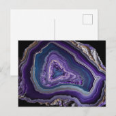 Paarse zilver Gemstone Acrylpour Art Briefkaart (Voorkant / Achterkant)