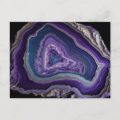 Paarse zilver Gemstone Acrylpour Art Briefkaart (Voorkant)