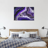 Paarse zilver Gemstone Acrylzuur Canvas Afdruk (Insitu (Slaapkamer))