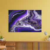 Paarse zilver Gemstone Acrylzuur Canvas Afdruk (Insitu (Woonkamer))