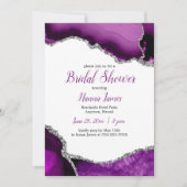 Paarse zilver Glitter Agate Vrijgezellenfeest Kaart (Voorkant)