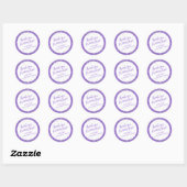 Paarse Zilver Glitter Confetti Dank u Ronde Sticker (Vel)