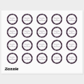 Paarse Zilver Glitter Confetti Elegant Wedding Ronde Sticker (Vel)