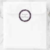 Paarse Zilver Glitter Confetti Elegant Wedding Ronde Sticker (Tas)