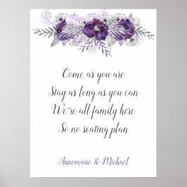 Paarse Zilver Grijze Geen Zitplaats Berichten Teke Poster