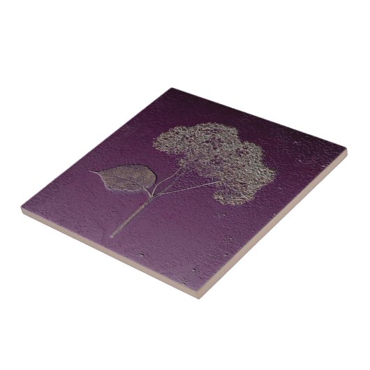  Paarse zilver Metallic Hydrangea Floral Tegeltje (Zijkant)