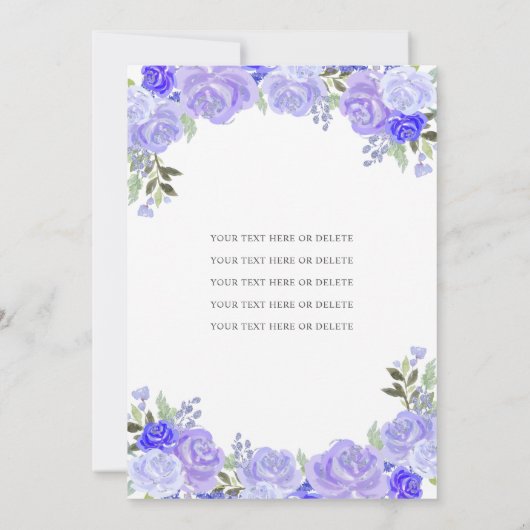 Paarse zilver prinses Tiara Quinceañera in Kaart (Achterkant)