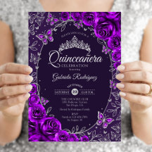 Paarse Zilver Quinceanera