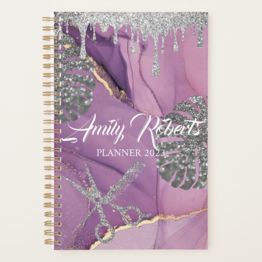 Paarse zilver Sponzout Planner (Voorkant)