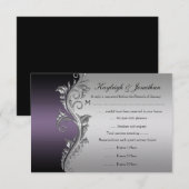 Paarse Zilver Zwart RSVP (Voorkant / Achterkant)