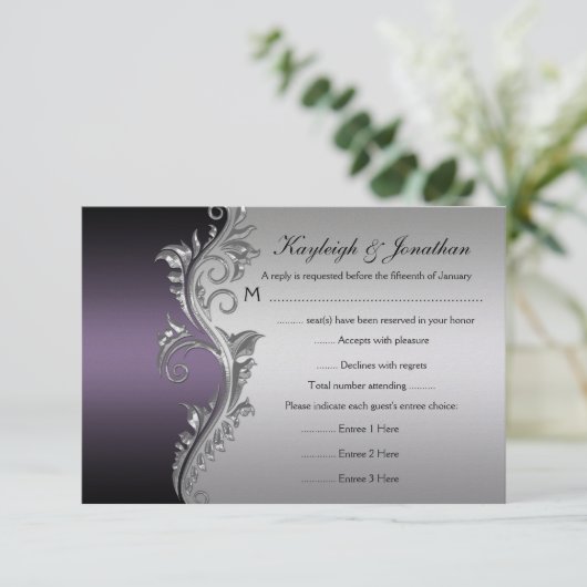  Paarse Zilver Zwart RSVP (Staand voorkant)