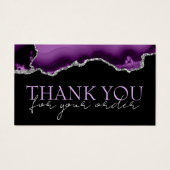 Paarse zilveragaat bedankt voor je creditcard visitekaartje (Voorkant)